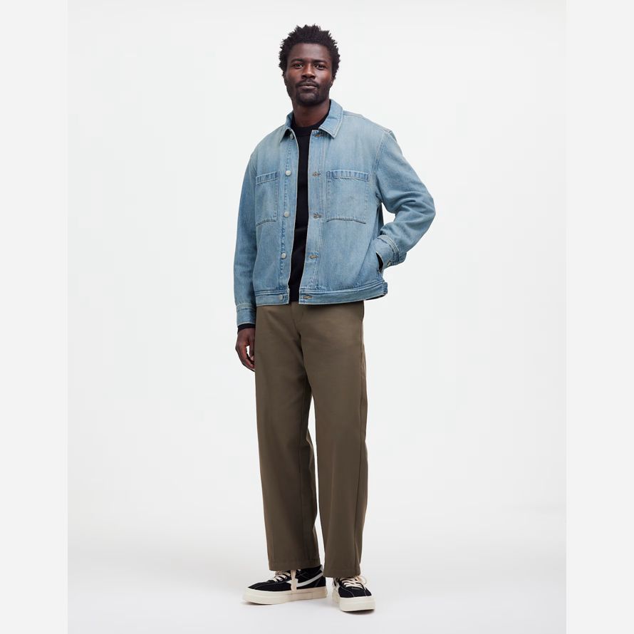 madewell shirt mens denim jacka blå