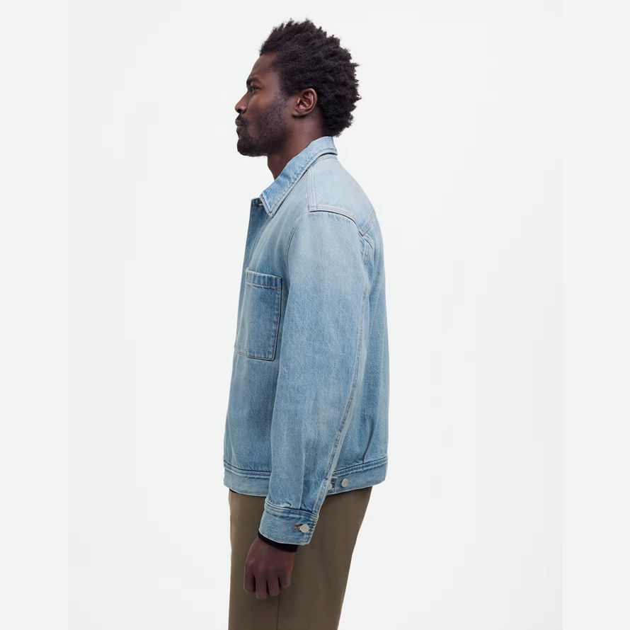 madewell shirt mens denim jacka blå