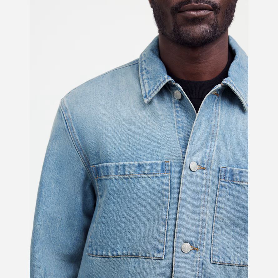 madewell shirt mens denim jacka blå