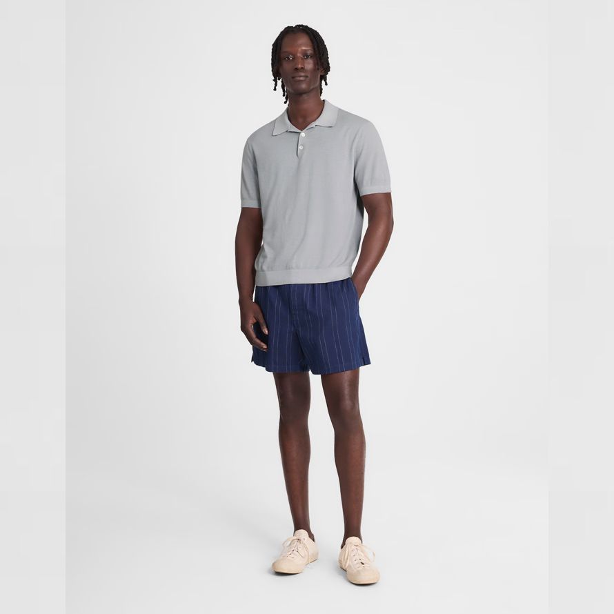mens madewell tre-knappen tröja polo grå
