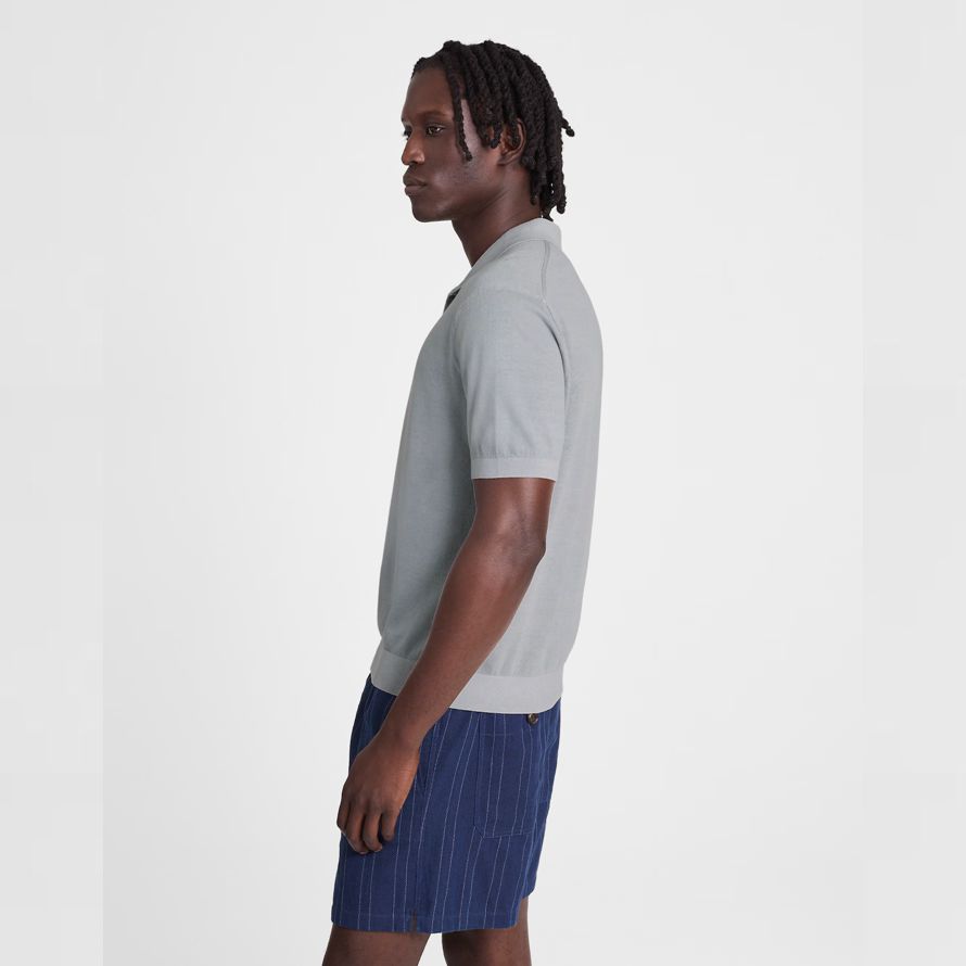 mens madewell tre-knappen tröja polo grå