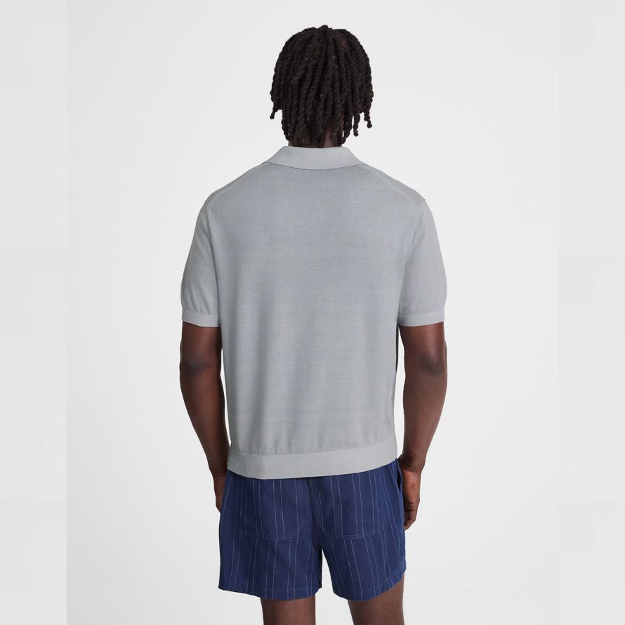 mens madewell tre-knappen tröja polo grå