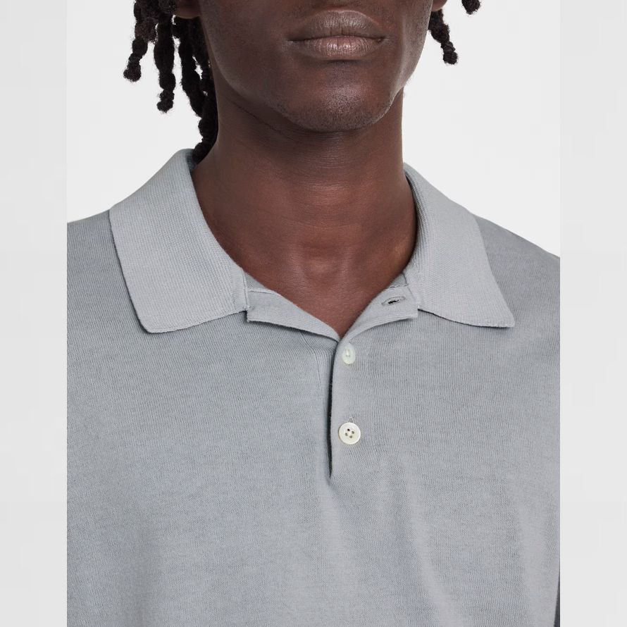 mens madewell tre-knappen tröja polo grå