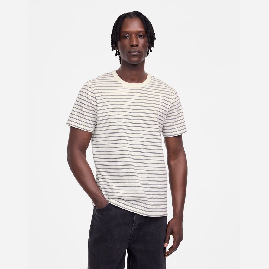mens madewell plagg-färgade allday crewneck t-shirts kräm svart