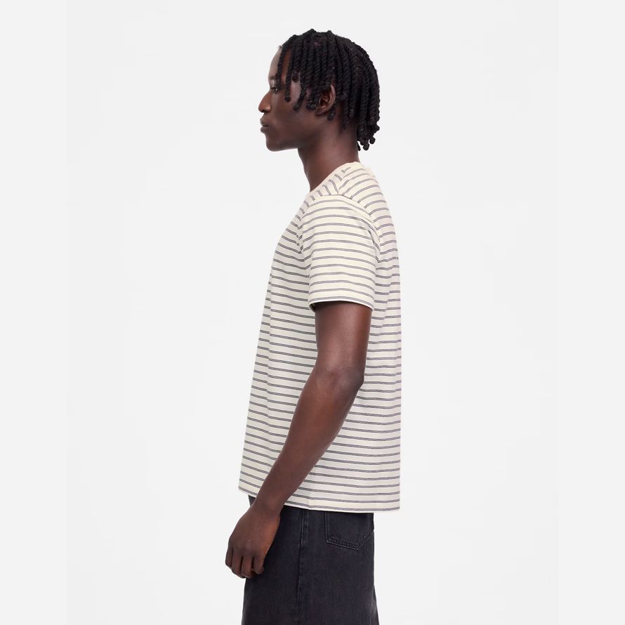 mens madewell plagg-färgade allday crewneck t-shirts kräm svart