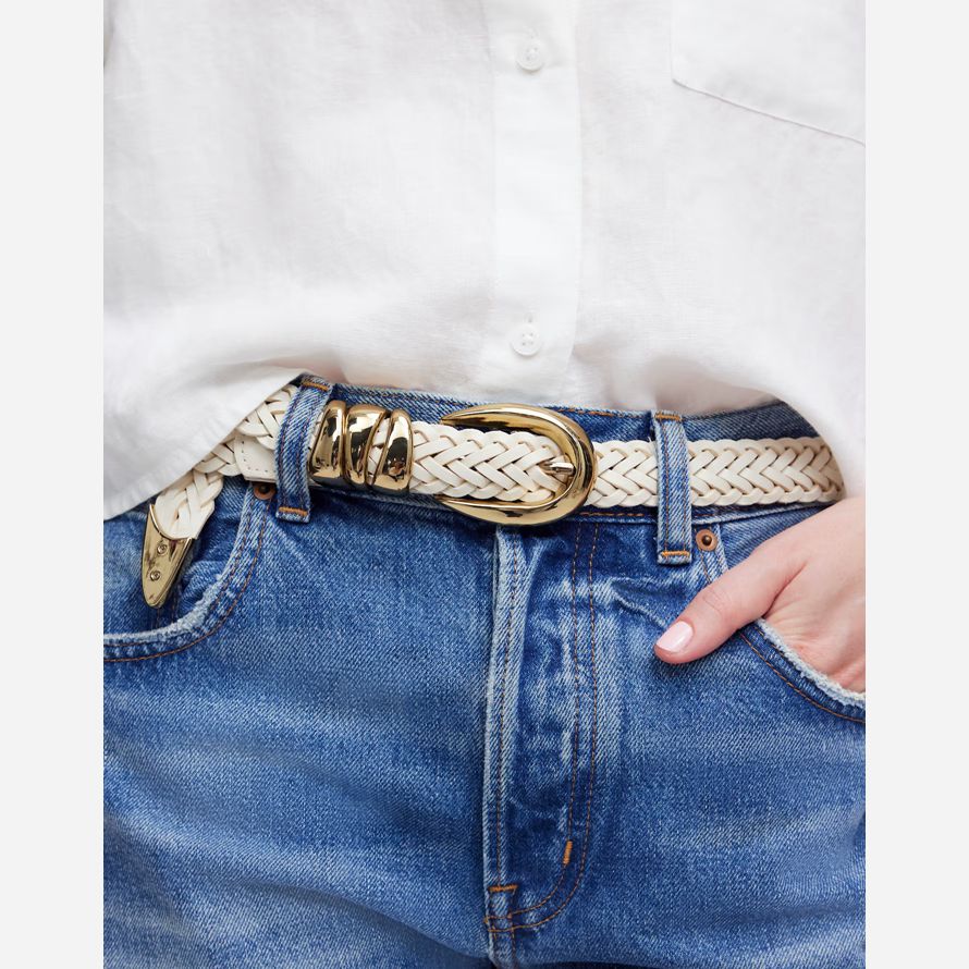 beige dam madewell trippel metall keeper bälte