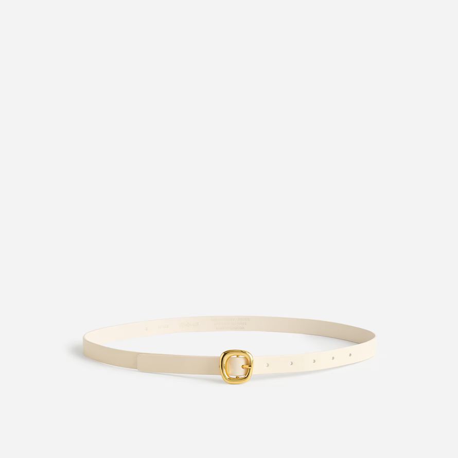 dam madewell skulpturala spänne läder spinkig bälte grädde