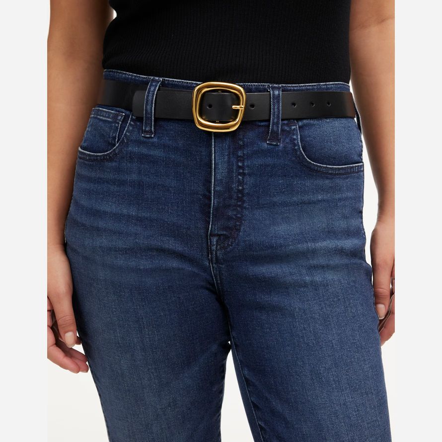 dam madewell skulpturala spänne bälte svart