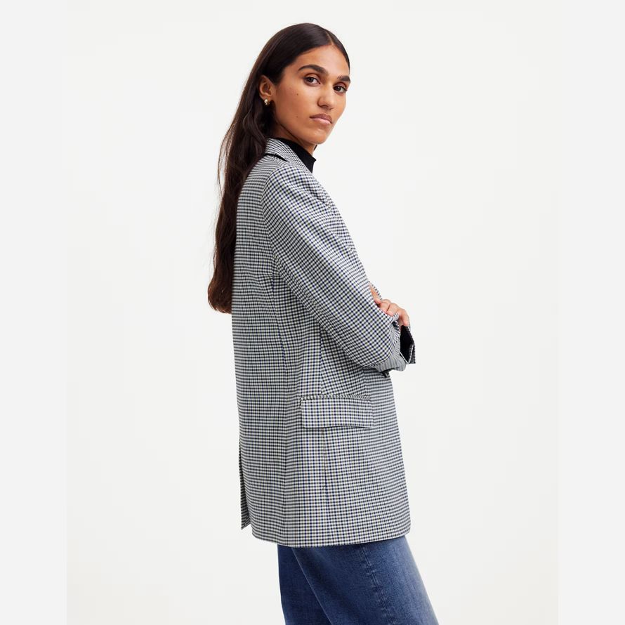 grå blå dam madewell den kline kavaj
