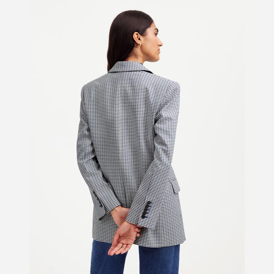 grå blå dam madewell den kline kavaj