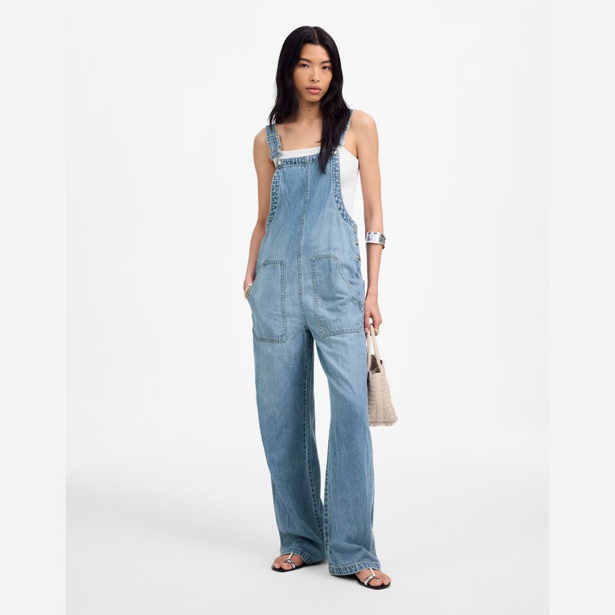 dam madewell denim brett-leg overaller blå