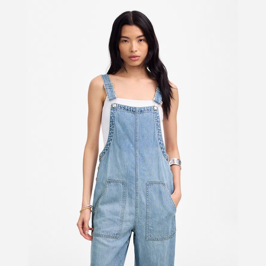dam madewell denim brett-leg overaller blå