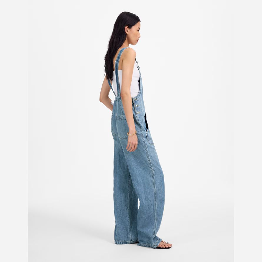 dam madewell denim brett-leg overaller blå