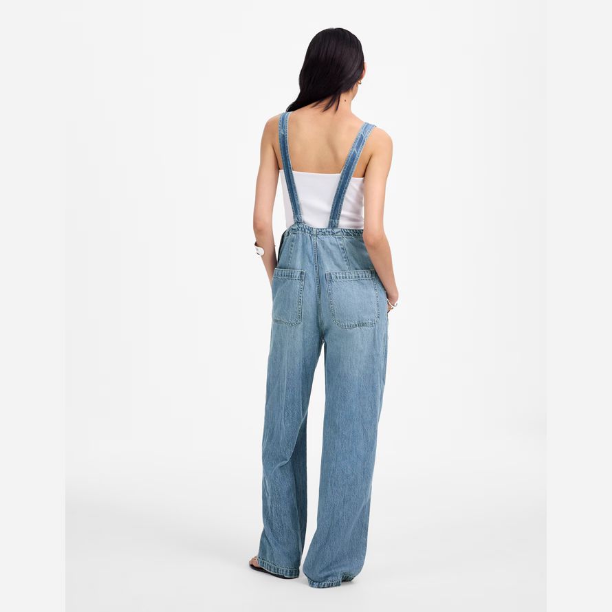 dam madewell denim brett-leg overaller blå