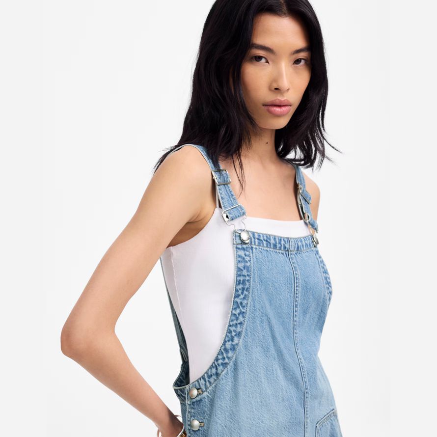 dam madewell denim brett-leg overaller blå