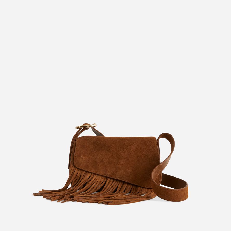 brun madewell den skulpturala spänne dam crossbody väska