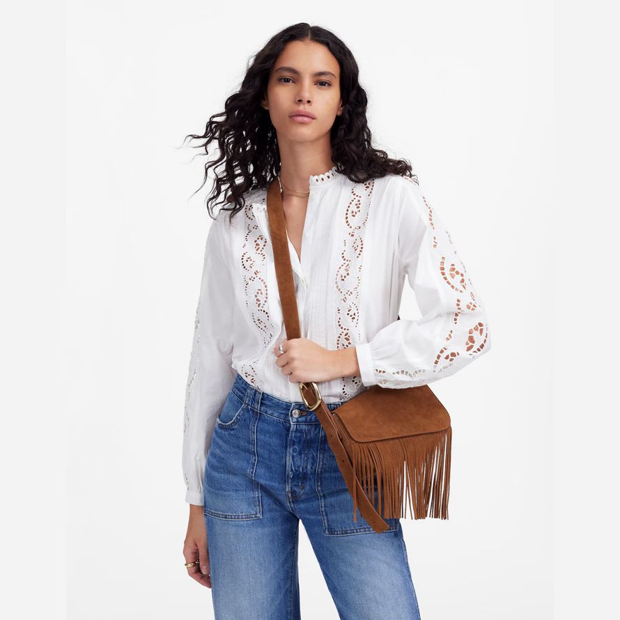 brun madewell den skulpturala spänne dam crossbody väska