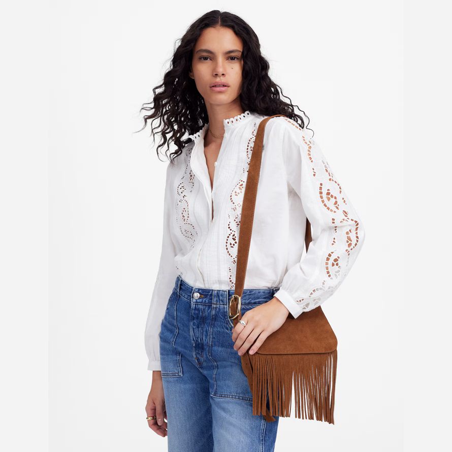 brun madewell den skulpturala spänne dam crossbody väska
