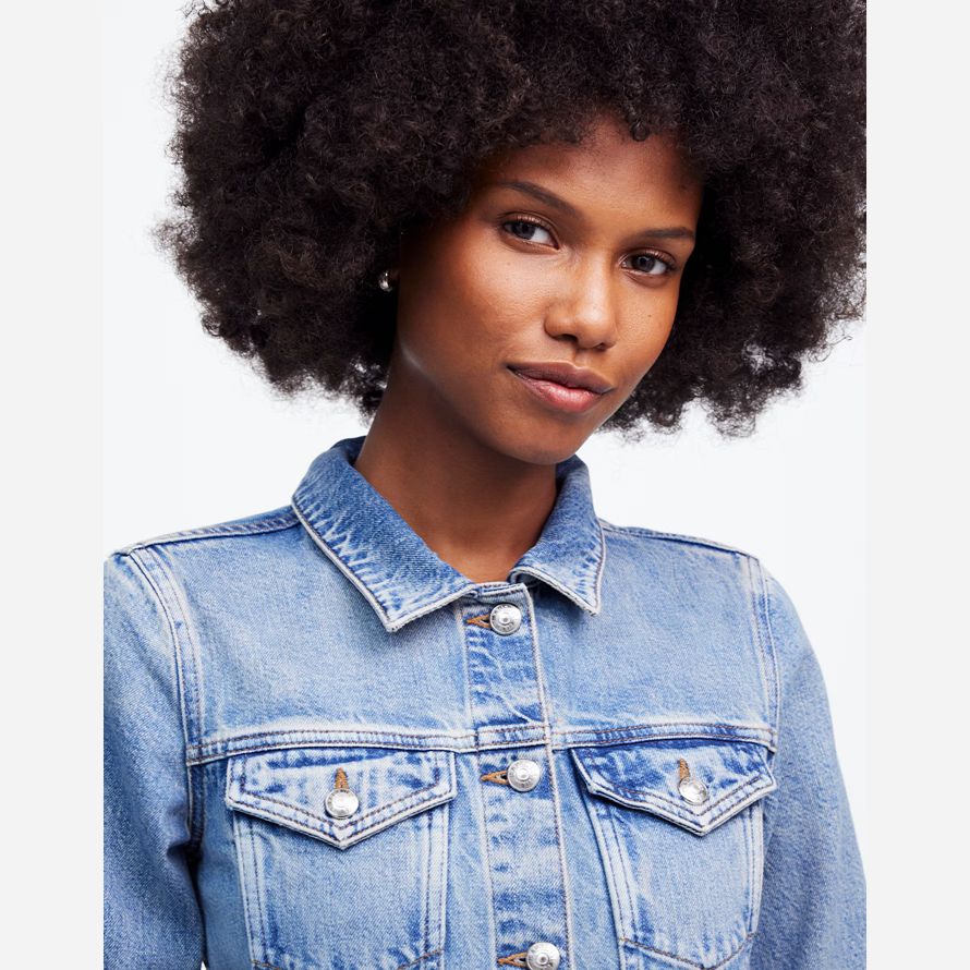 dam madewell trucker denim jacka blå