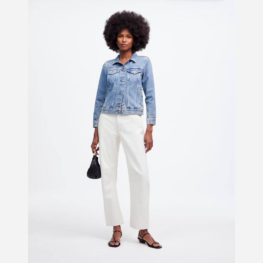 dam madewell trucker denim jacka blå