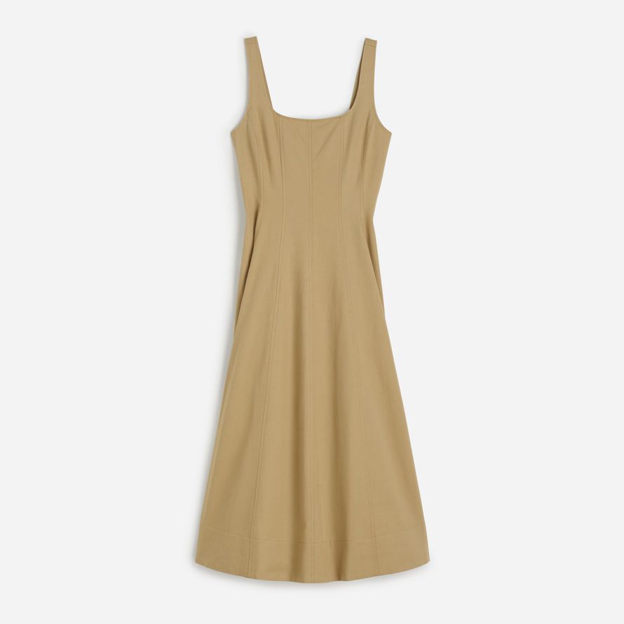 grädde madewell falsade squareneck midi-dam klänning