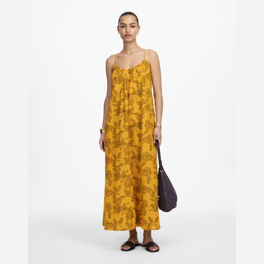 gul madewell u-neck crossback maxi klänning dam