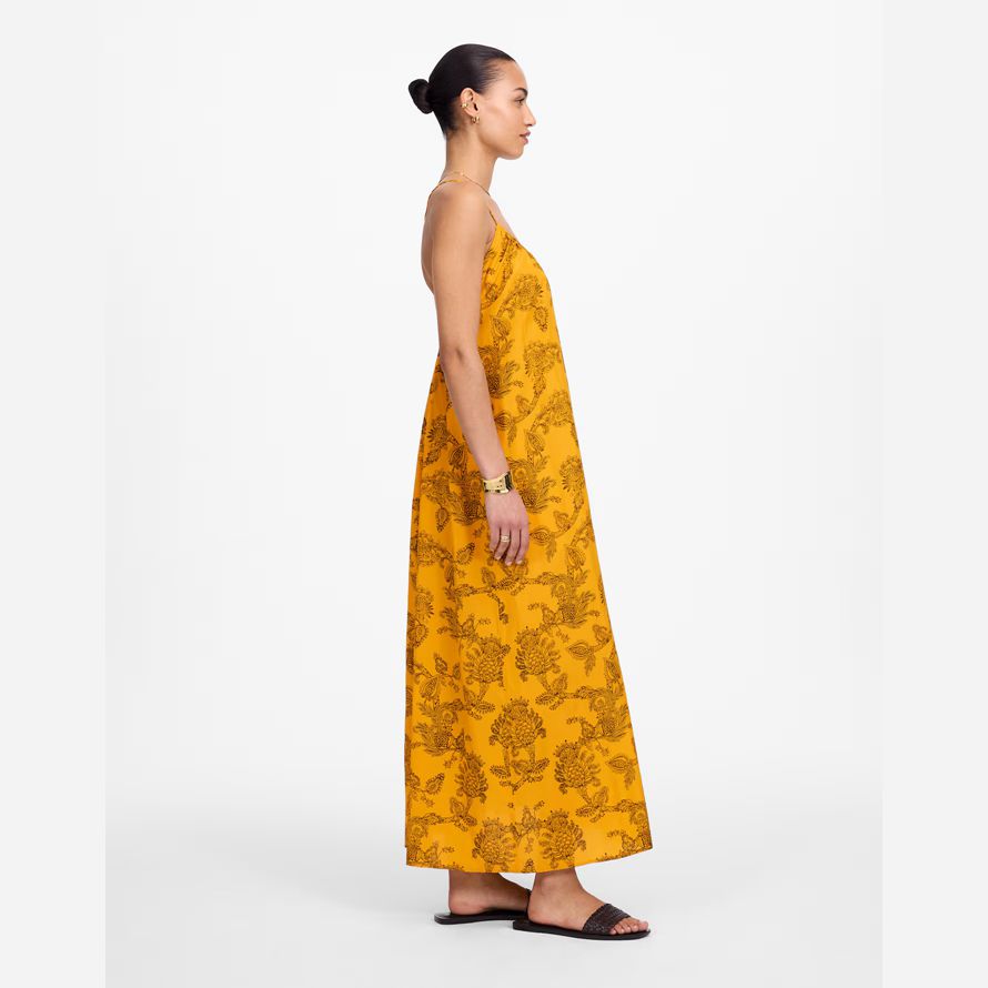 gul madewell u-neck crossback maxi klänning dam