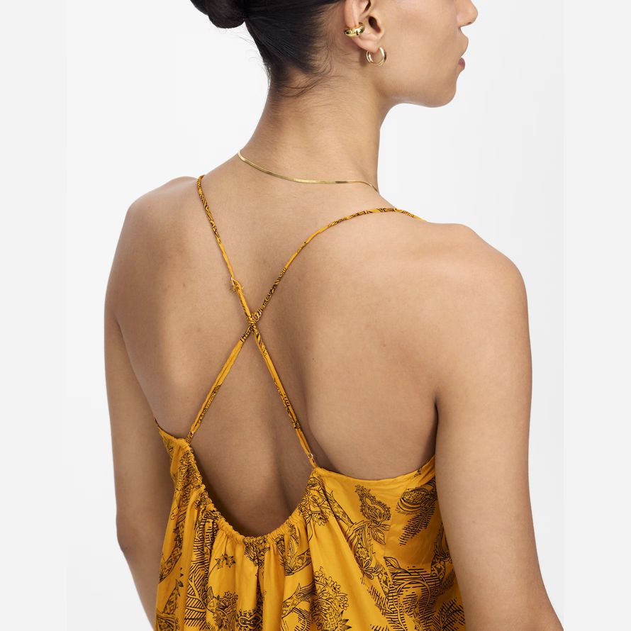 gul madewell u-neck crossback maxi klänning dam