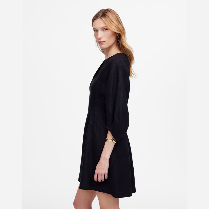svart dam madewell splitneck mini dress