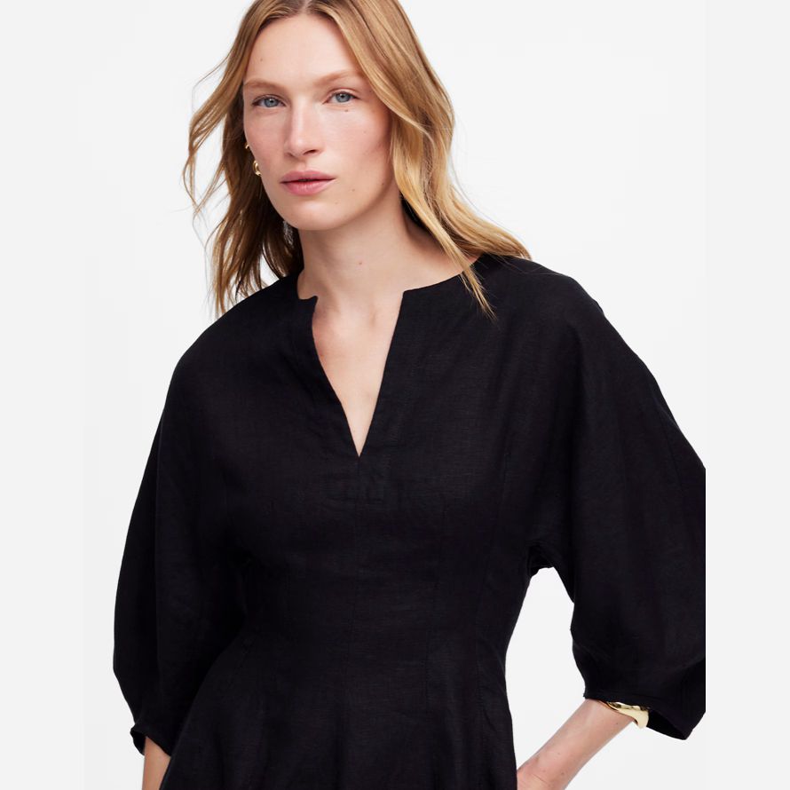 svart dam madewell splitneck mini dress