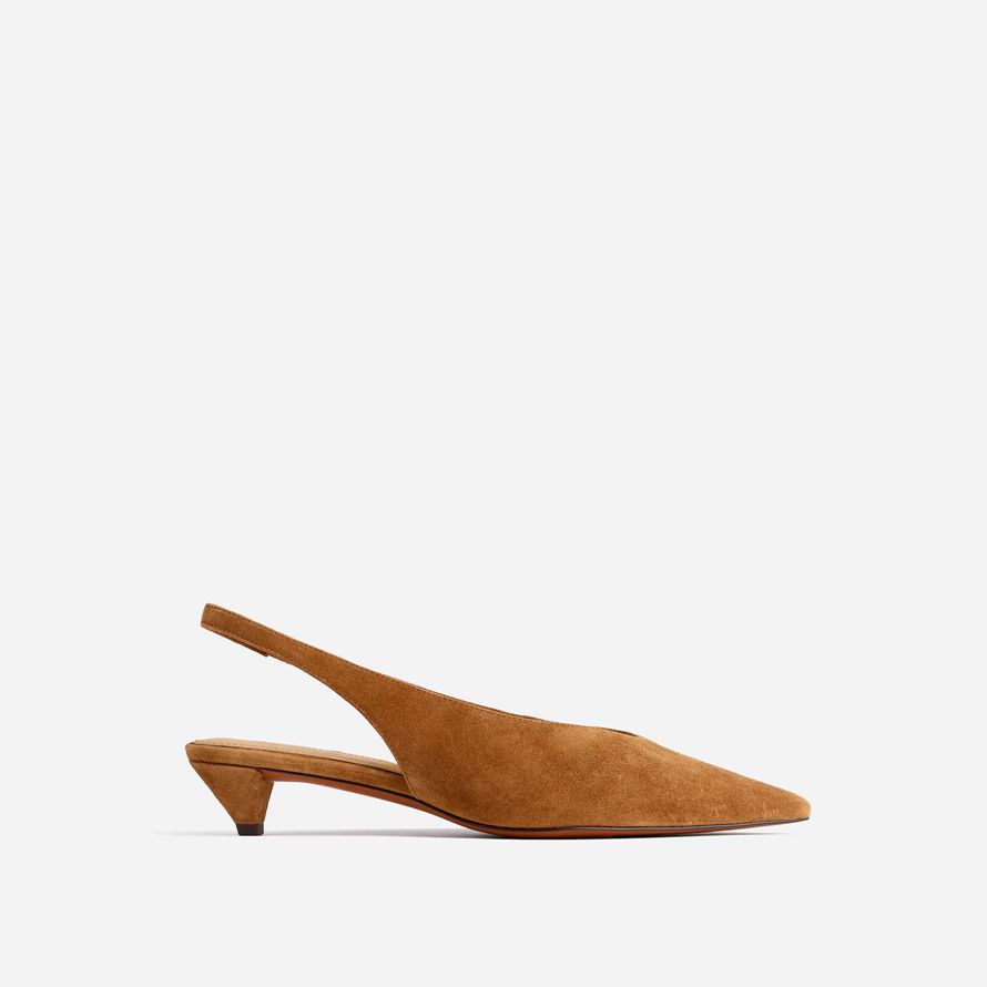 madewell simone kattunge slingback dam klackar brun