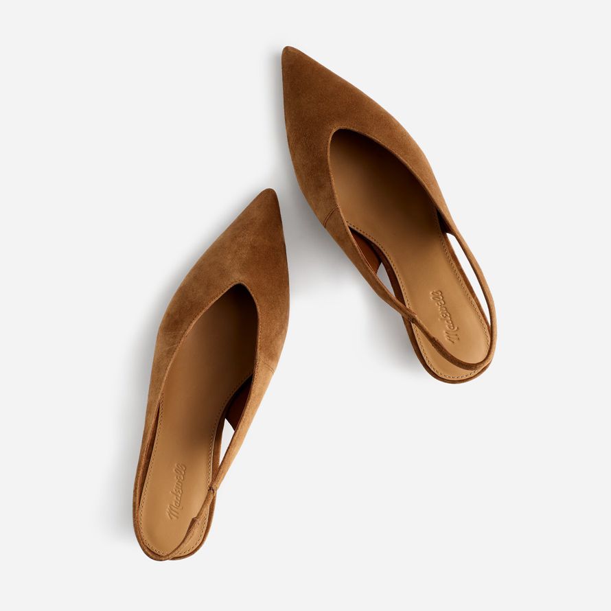 madewell simone kattunge slingback dam klackar brun