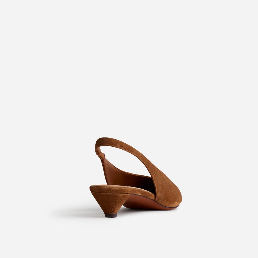 madewell simone kattunge slingback dam klackar brun