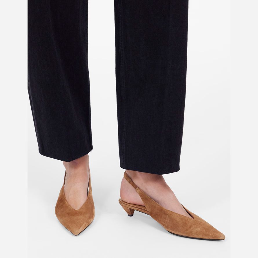 madewell simone kattunge slingback dam klackar brun