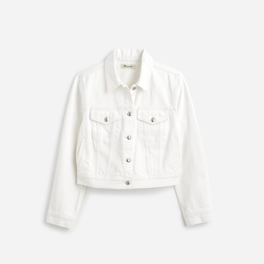 vit madewell gröda jean trucker kvinnor jackor