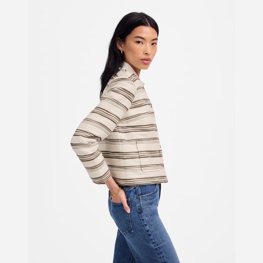 grädde olivolja dam madewell randig tweed jackor