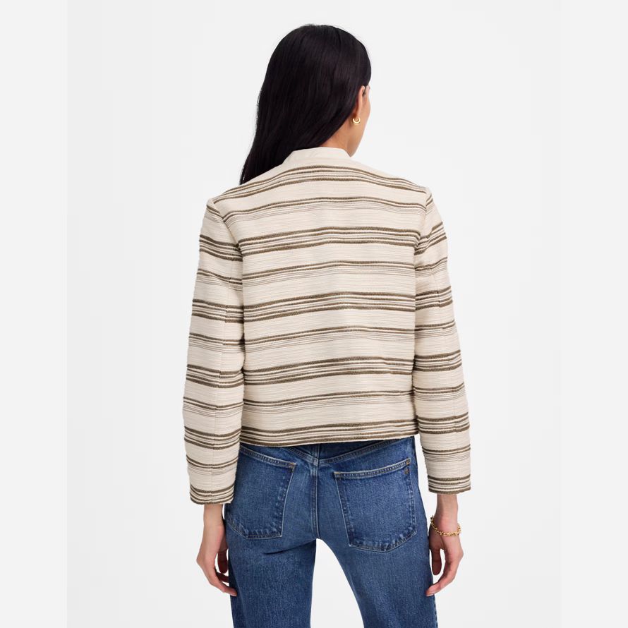 grädde olivolja dam madewell randig tweed jackor