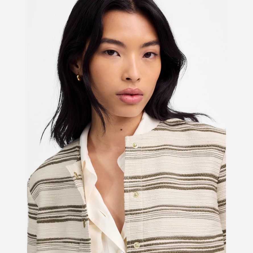 grädde olivolja dam madewell randig tweed jackor