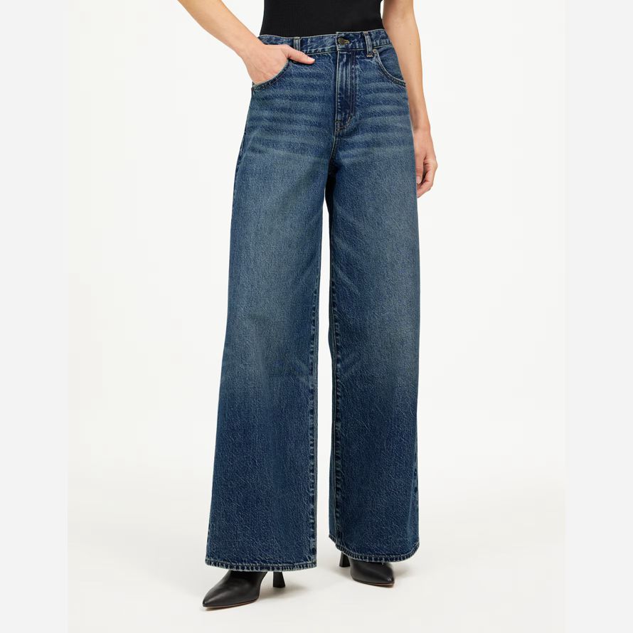 blå madewell 90-talet superwide-leg kvinnors jeans