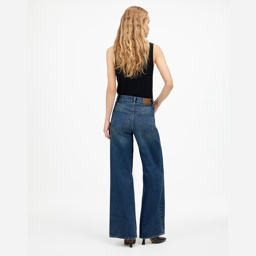 blå madewell 90-talet superwide-leg kvinnors jeans