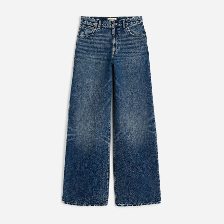 blå madewell 90-talet superwide-leg kvinnors jeans