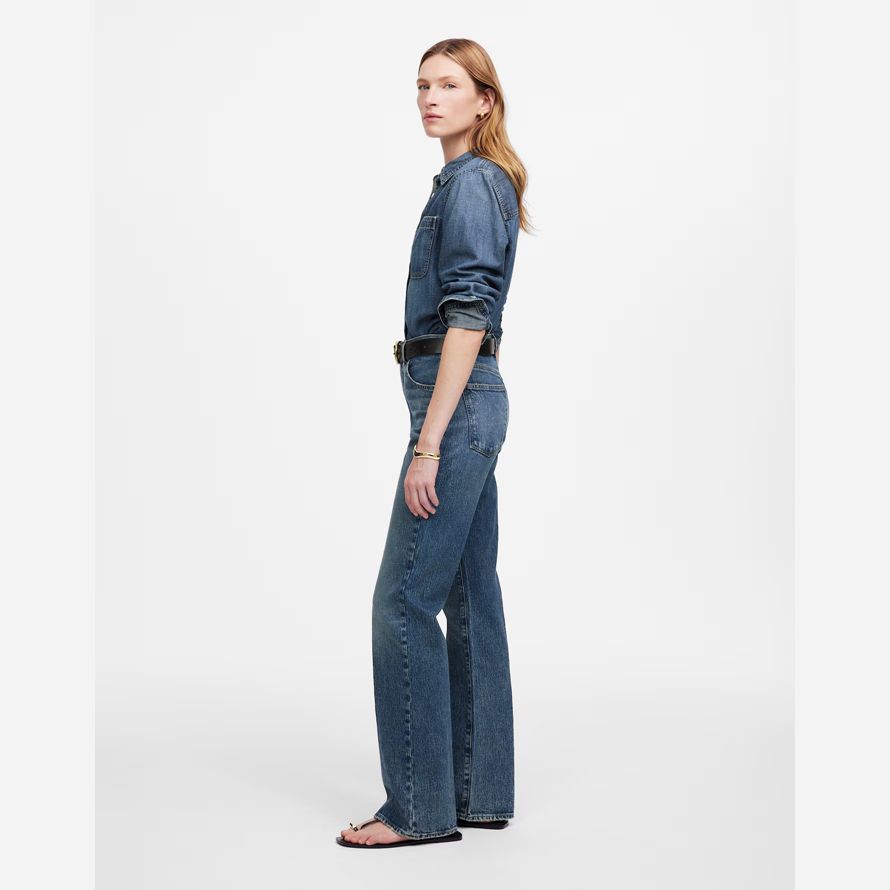 blå madewell avslappnad kvinnors jeans bootcut