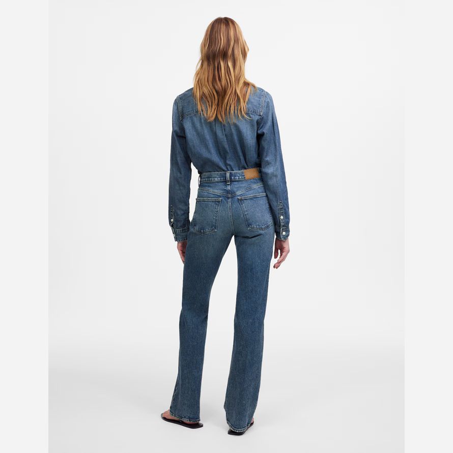 blå madewell avslappnad kvinnors jeans bootcut