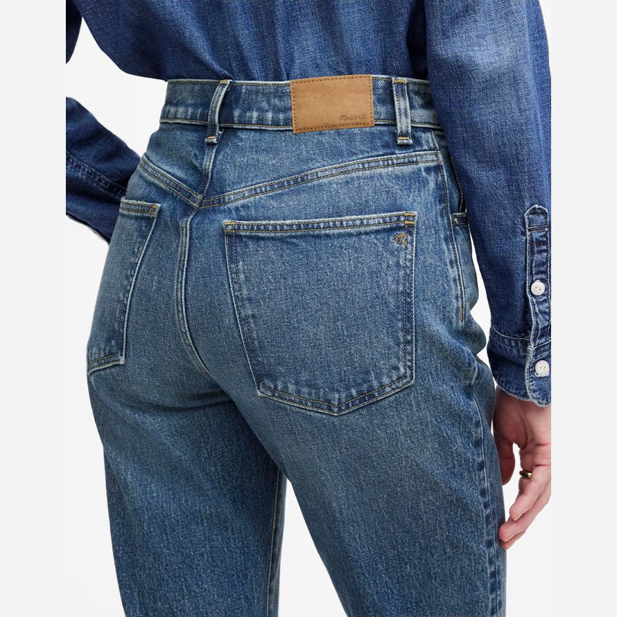 blå madewell avslappnad kvinnors jeans bootcut