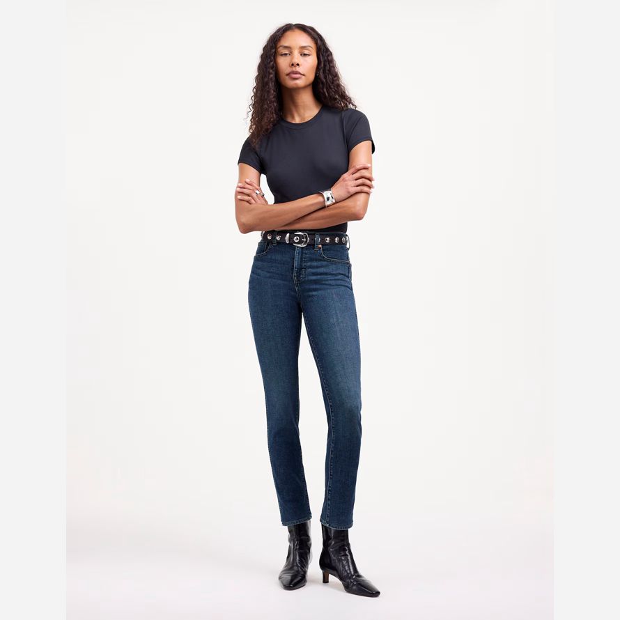 madewell stovepipe kvinnors jeans blå