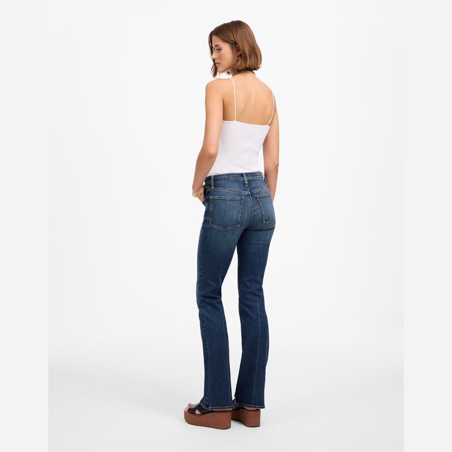 blå dam madewell sparka ut full-längd jeans