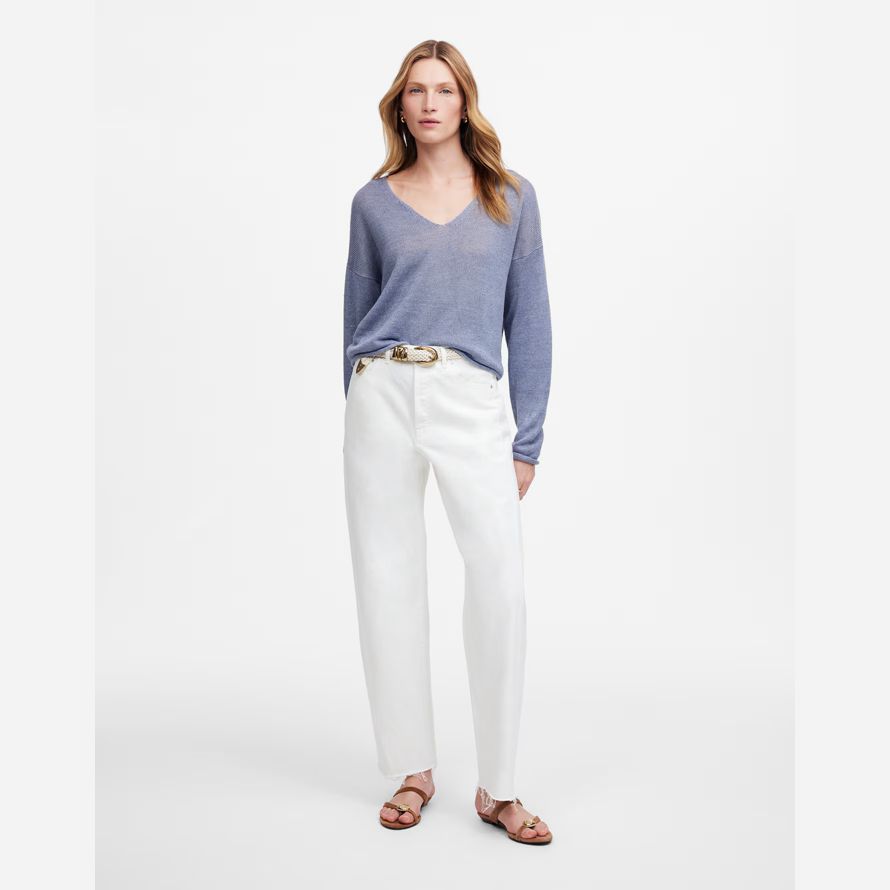 dam madewell pusslas fat-leg jeans vit