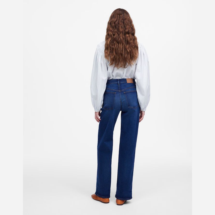 madewell den perfekta vintage brett-leg kvinnors jeans i mörk blå