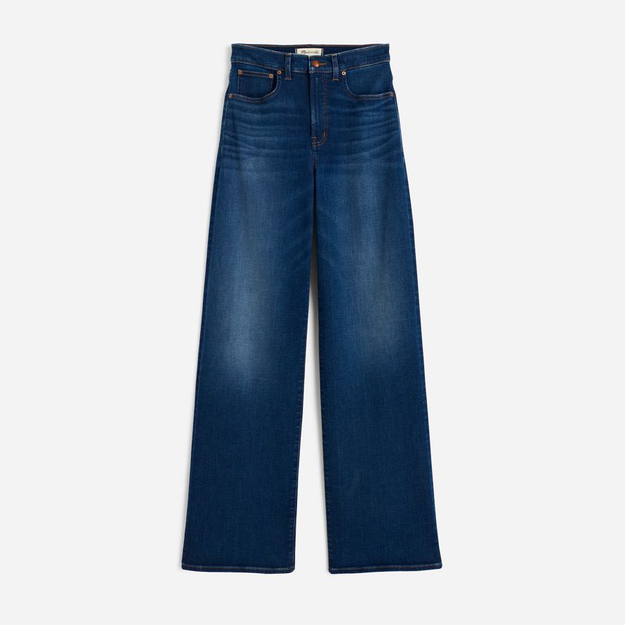 madewell den perfekta vintage brett-leg kvinnors jeans i mörk blå