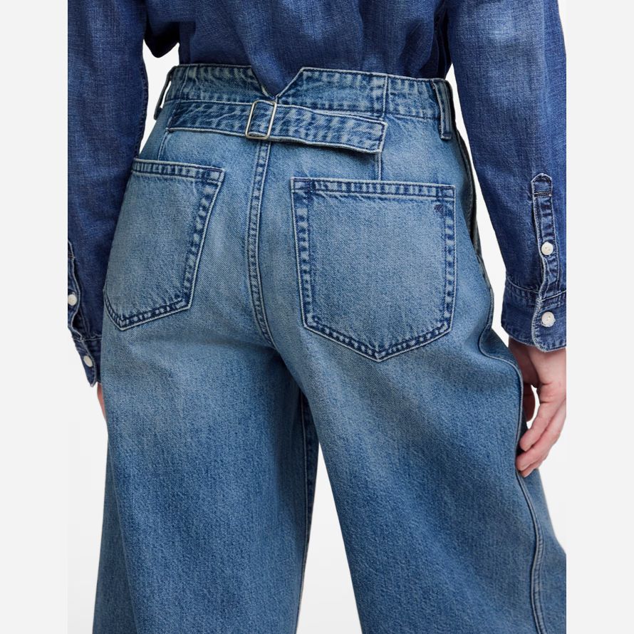 blå dam madewell denim jeans culottes